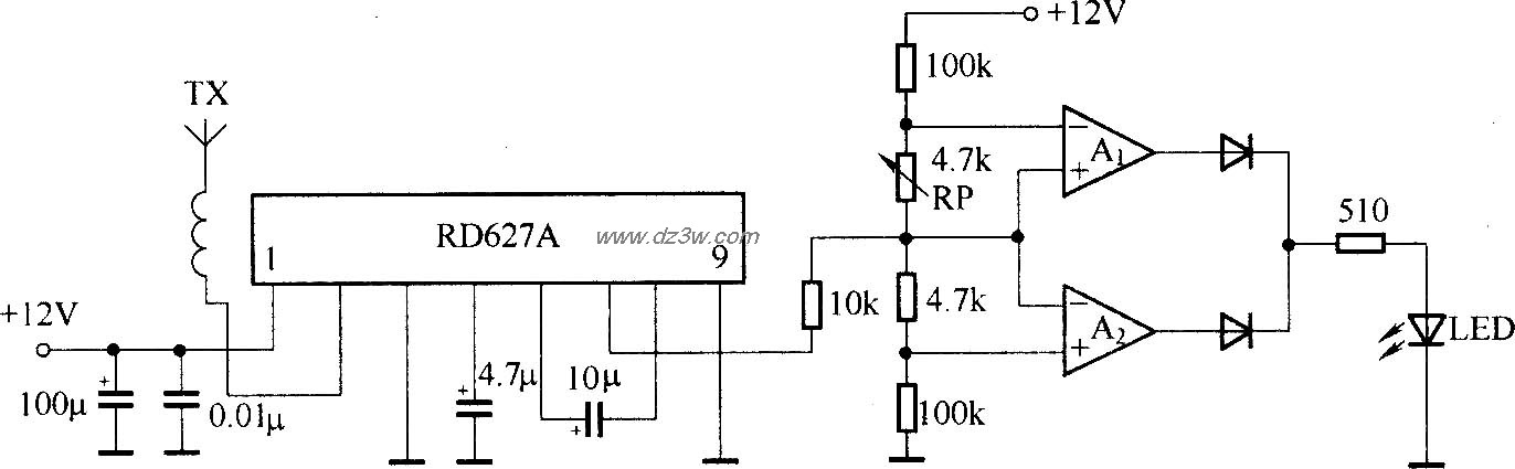 微波传感模块RD627A的应电路图