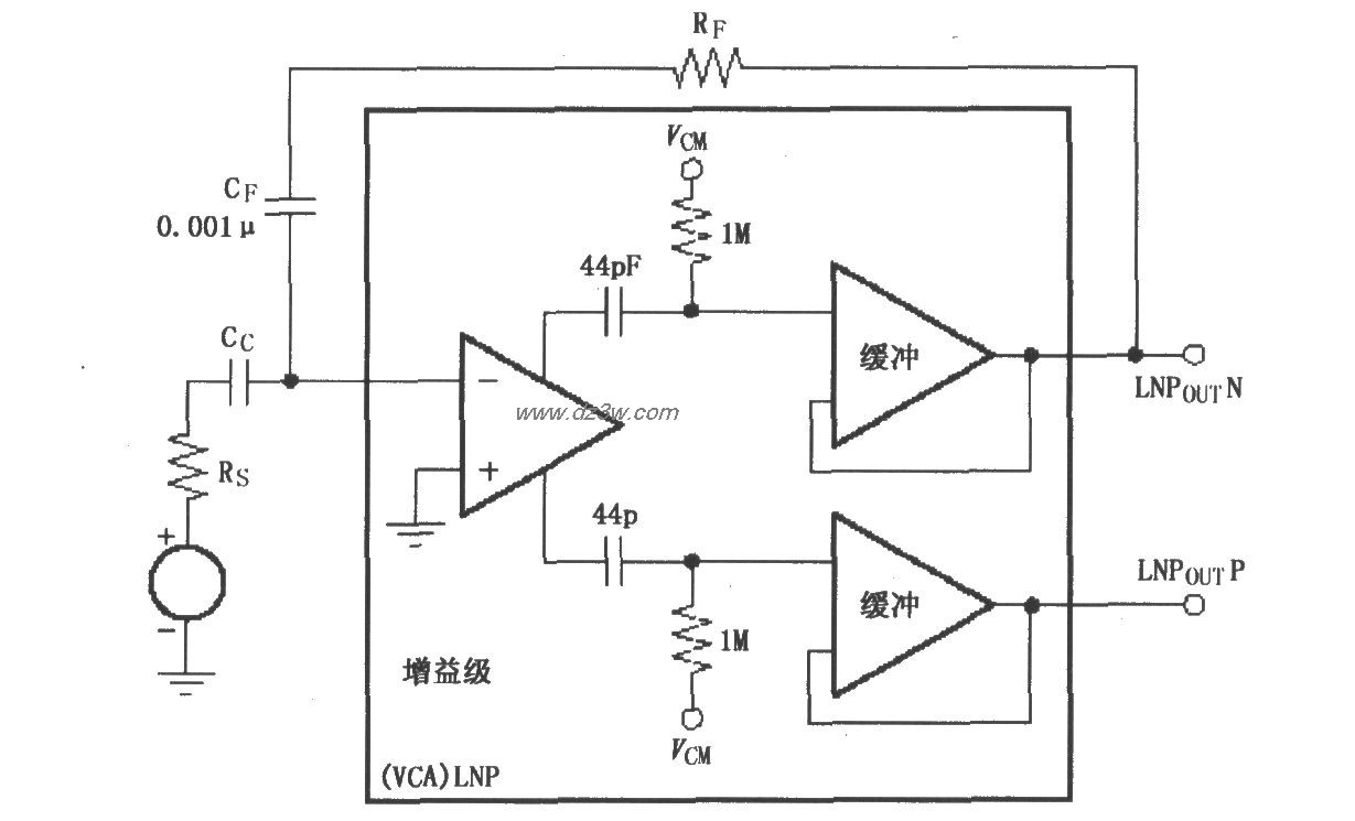 VCA2613/2616低频LNP时间电路图