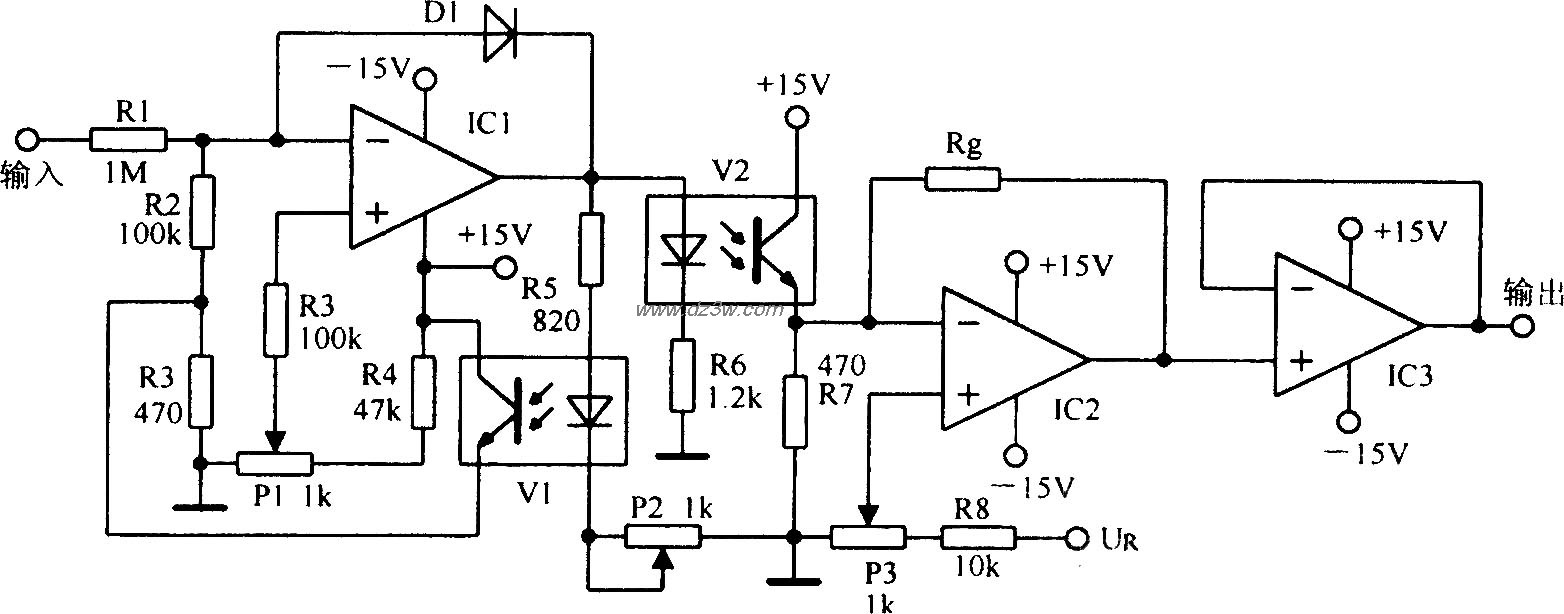 光电耦合器组成的模拟信电路图