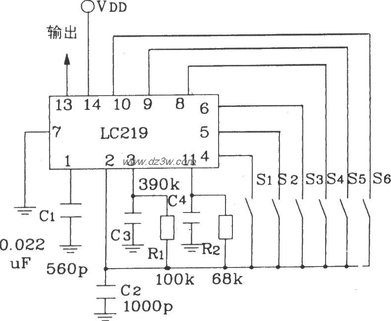 LC219构成的典型发射应用电路图