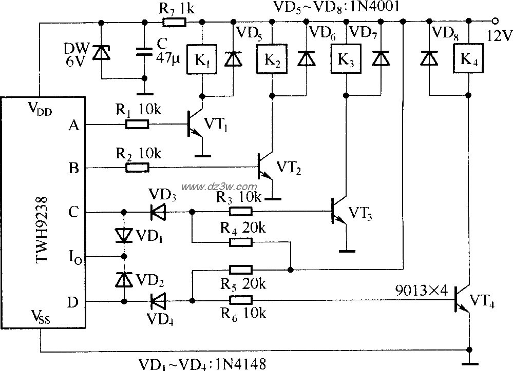 TWH9238的自锁\互锁混合电路图