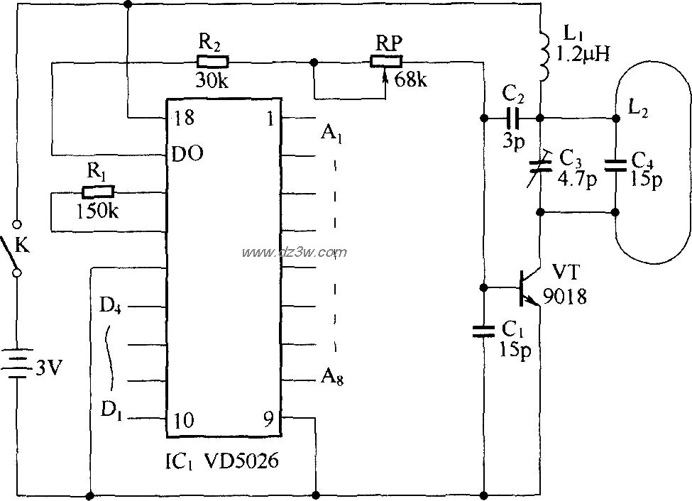 防盗高压密码箱电路原理电路图
