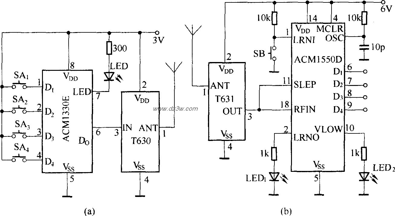 高保密电子锁电路(T630/电路图
