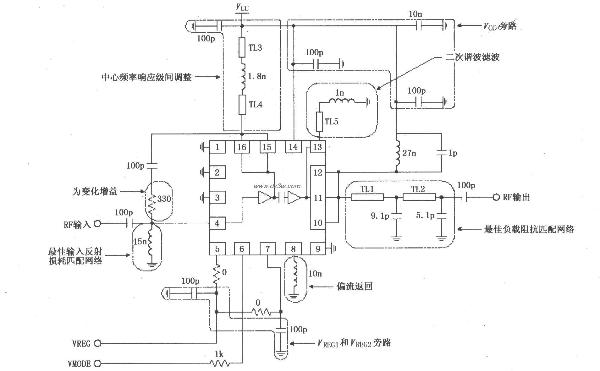 由RF2162构成的美国CDMA电路图