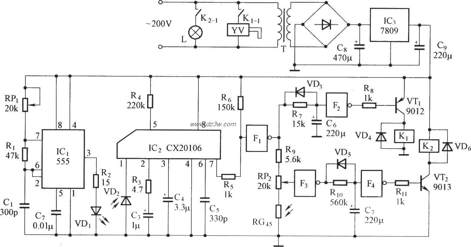 红外自动水龙头电路图