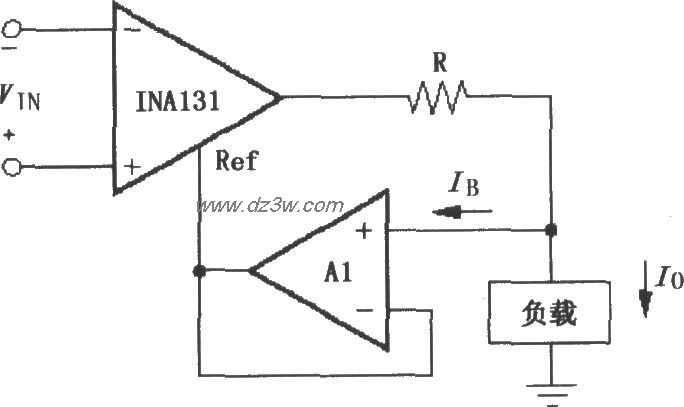 由INA131构成的差分电压电路图