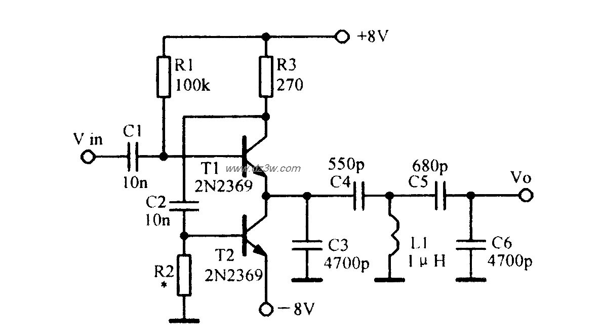 容性负载射极跟随器电路图