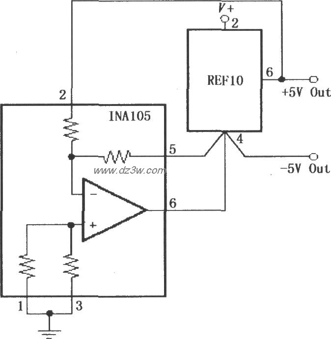 ±5V精密电压基准源电路电路图