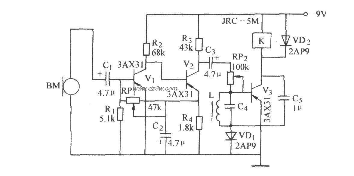 选频声控电路电路图