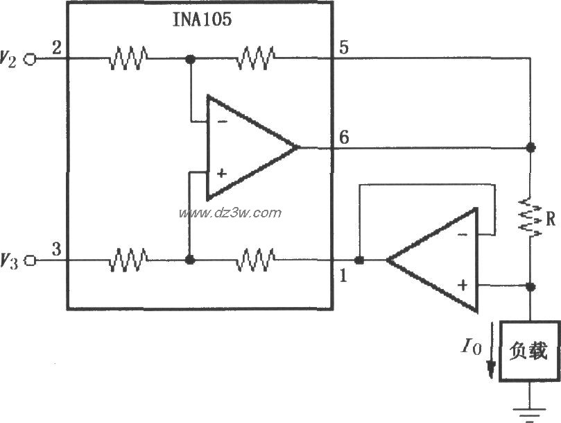 差动输入电压-电流变换器电路图