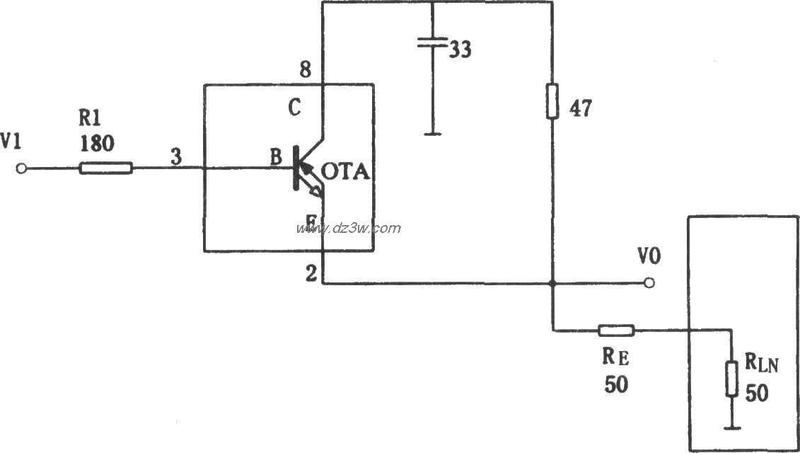 极宽带大电流缓冲器电路图