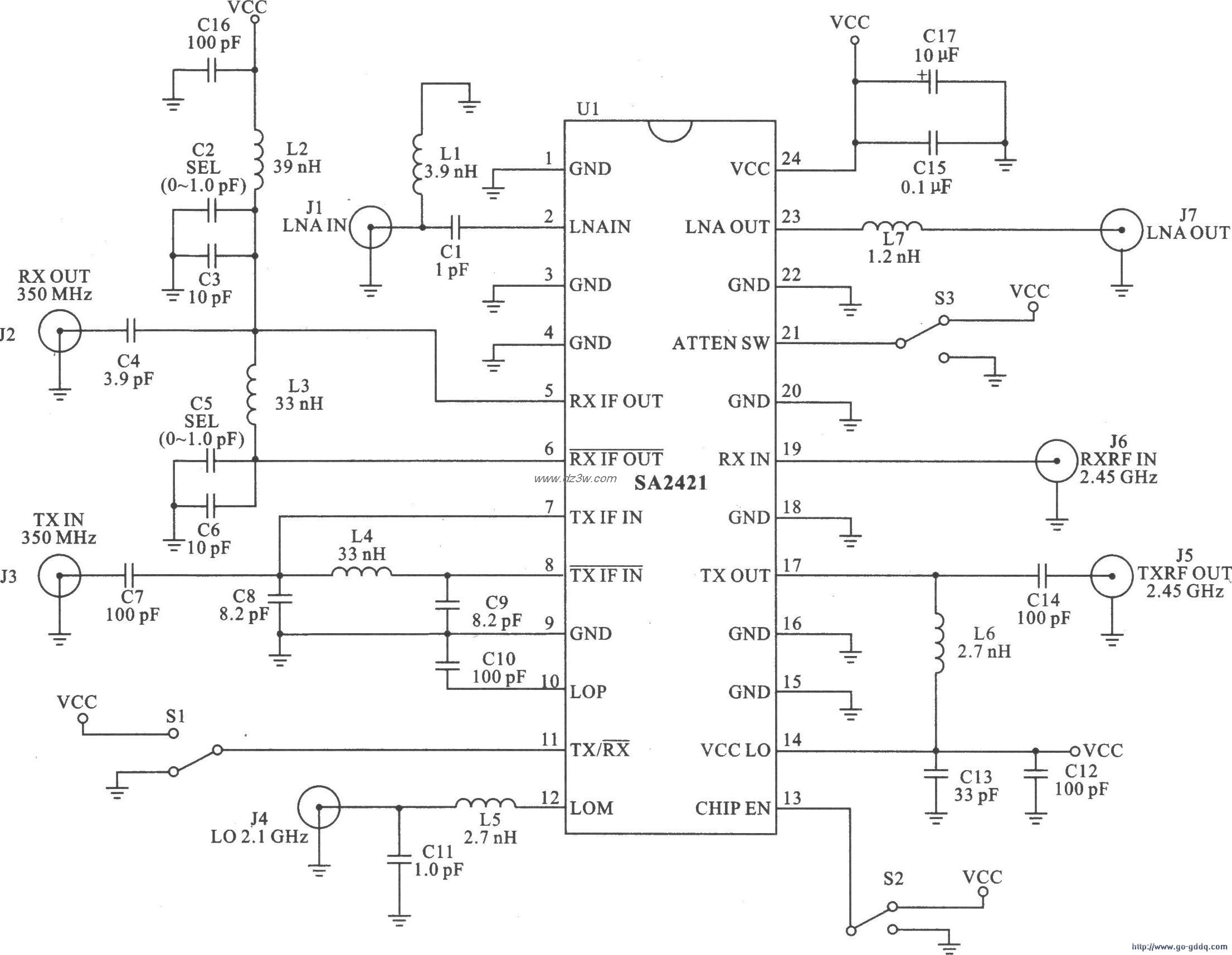 SA2421应用电路电路图