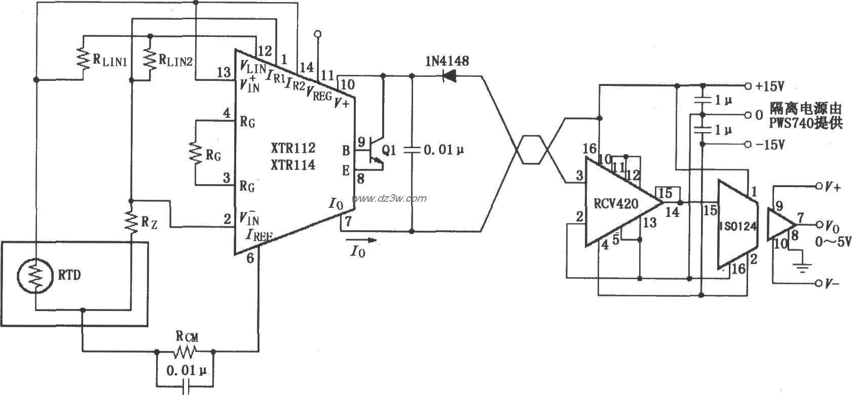 XTR112/114隔离式发送／电路图