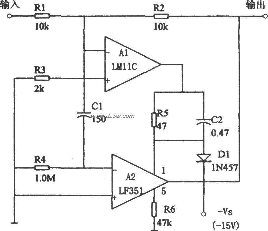 高精度低偏置电流跟随器电路图