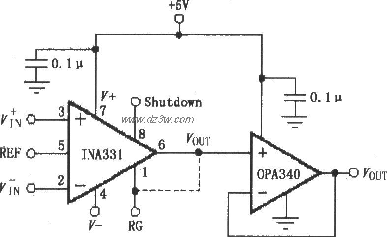 由OPA340构成的INA331／电路图