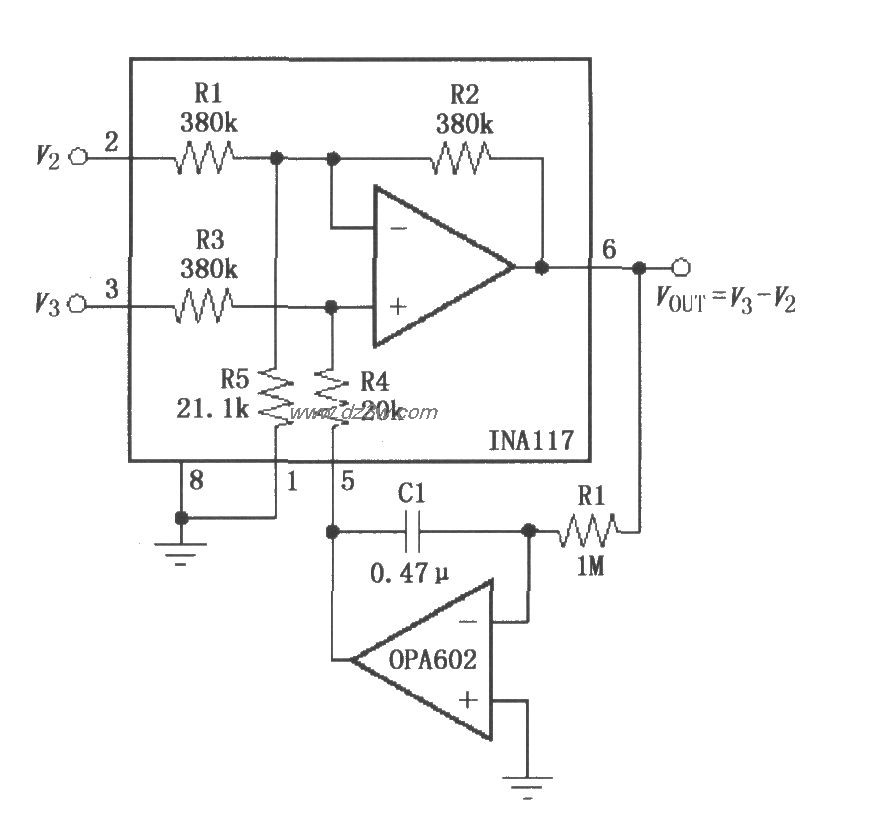 由OPA602构成反馈的交流电路图