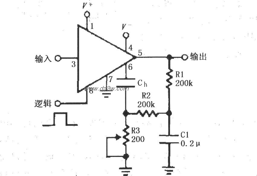 由LF398构成的的电容滞后电路图