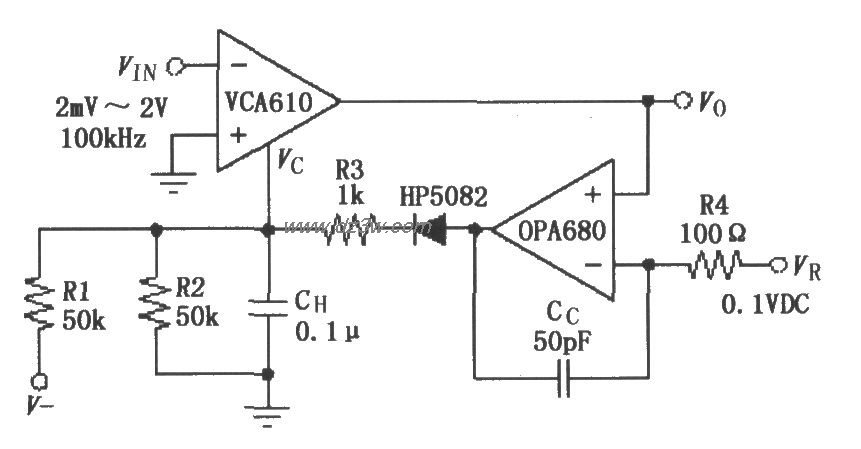 VCA610与运放OPA680构成电路图