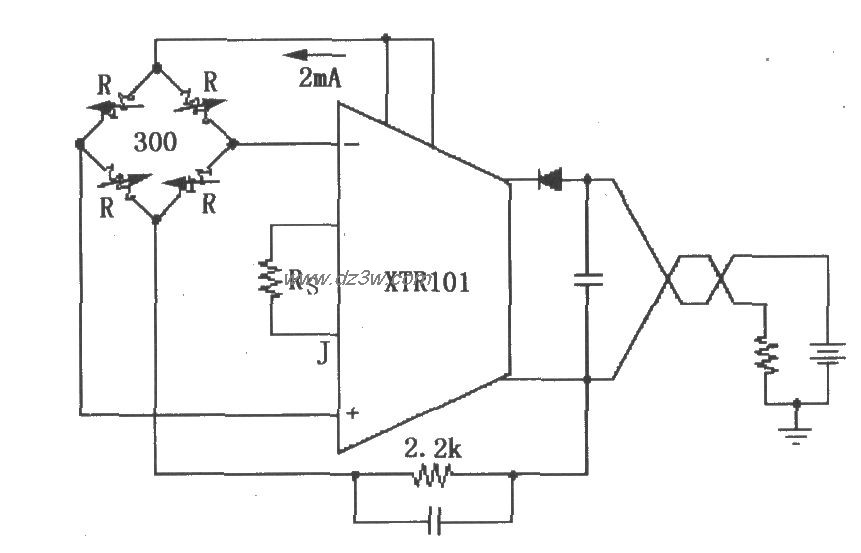 XTR101电桥输入、电流激电路图