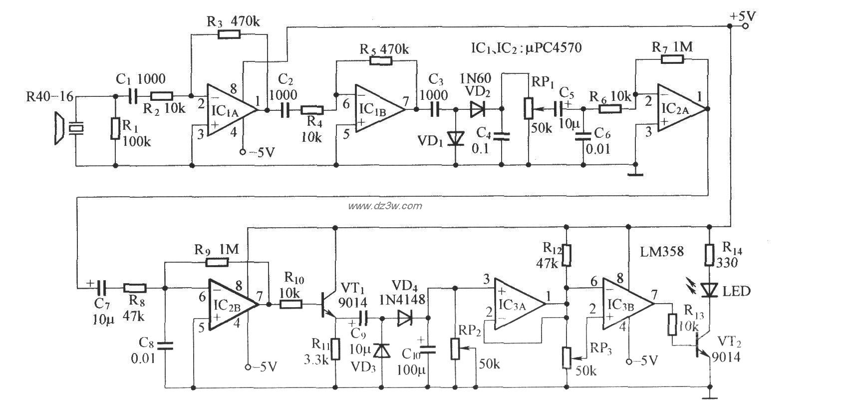 运动物体探测器电路图