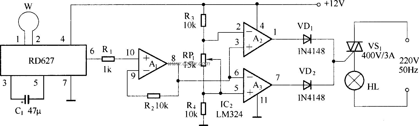 微波自动灯(1)电路图