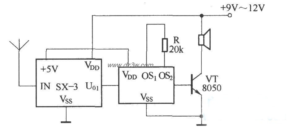 SX-3组成的自动语音装置电路图