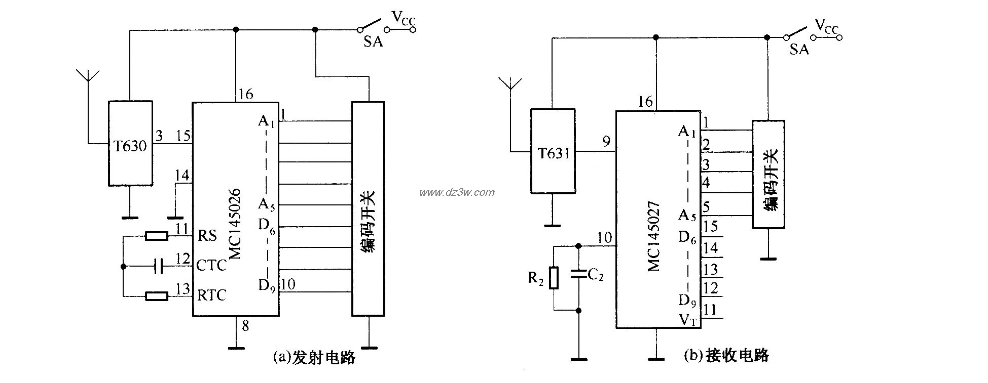 T630／T631组成的发射接电路图