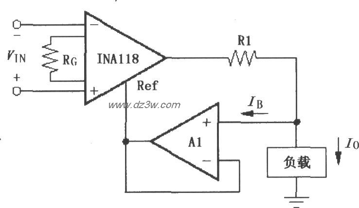 由INA118构成的差动电压电路图