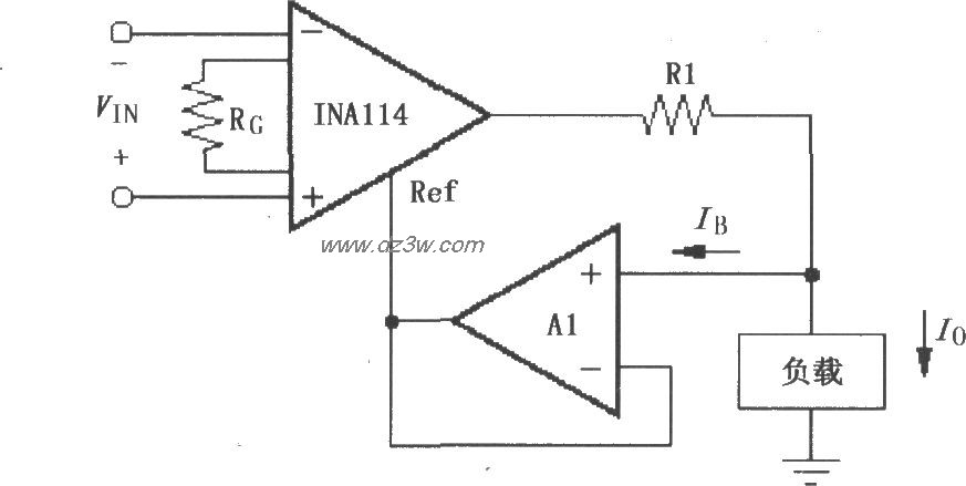 INA114构成的差动电压-电电路图