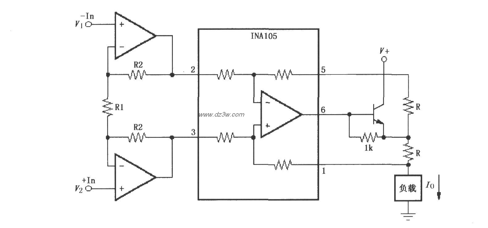 具有缓冲差分输入和增益电路图
