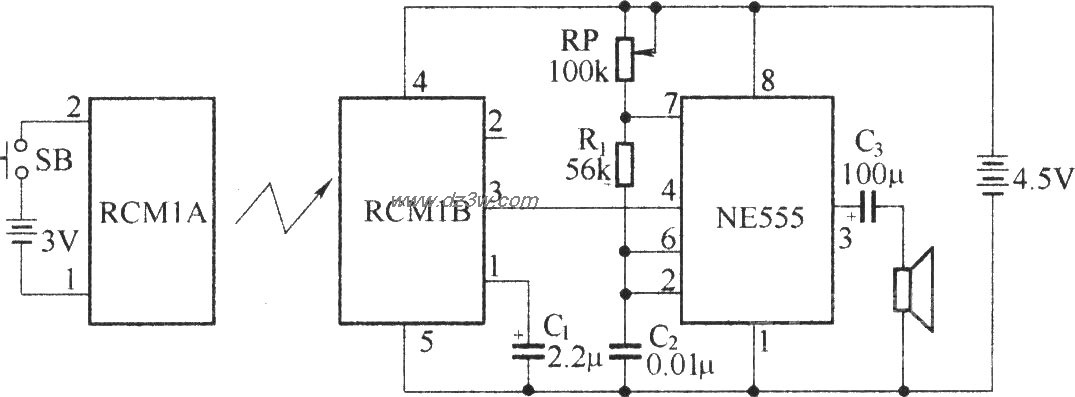 幼童防走失提醒器电路电路图