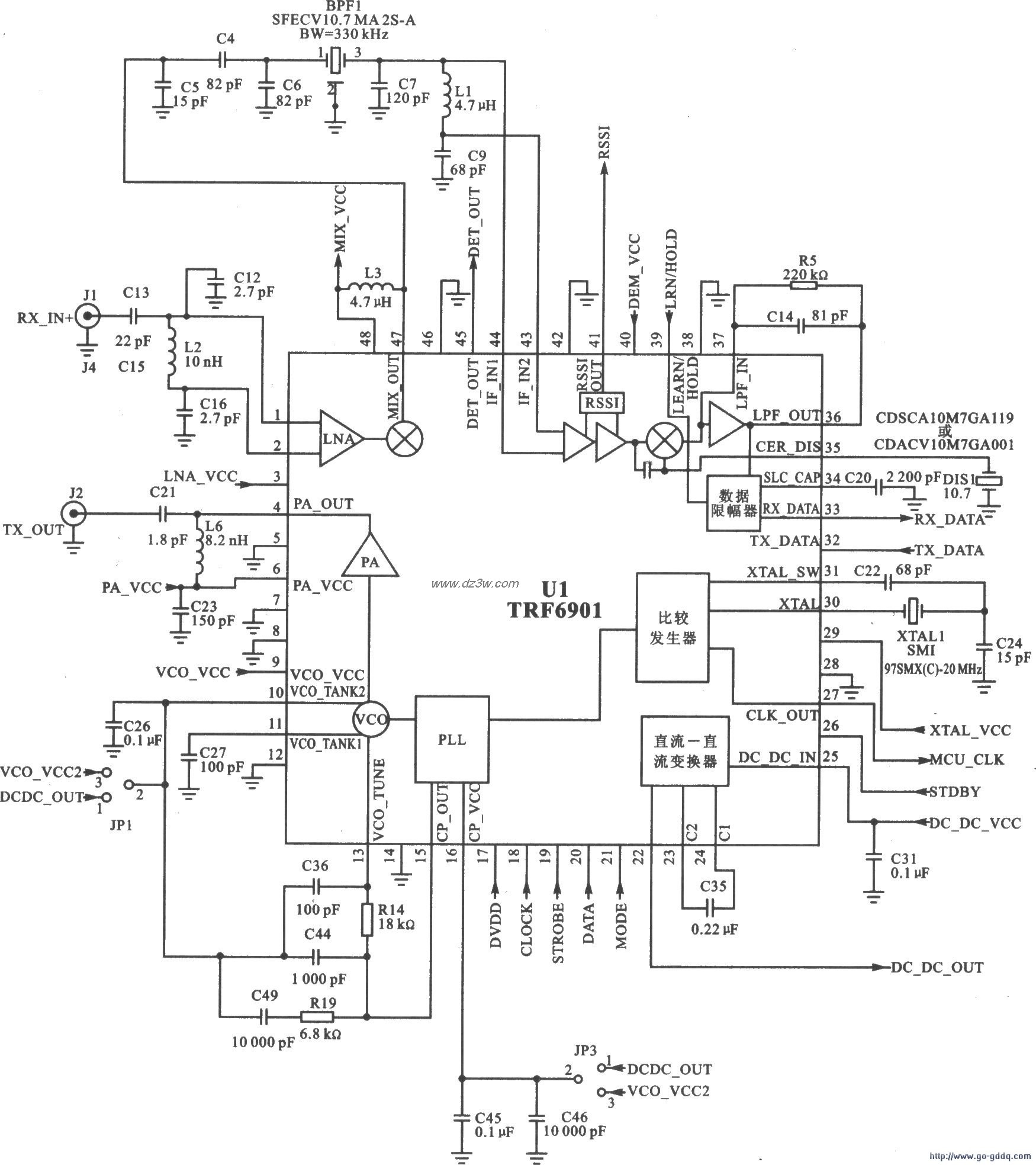 TRF6901/FSK/OOK 915/86电路图