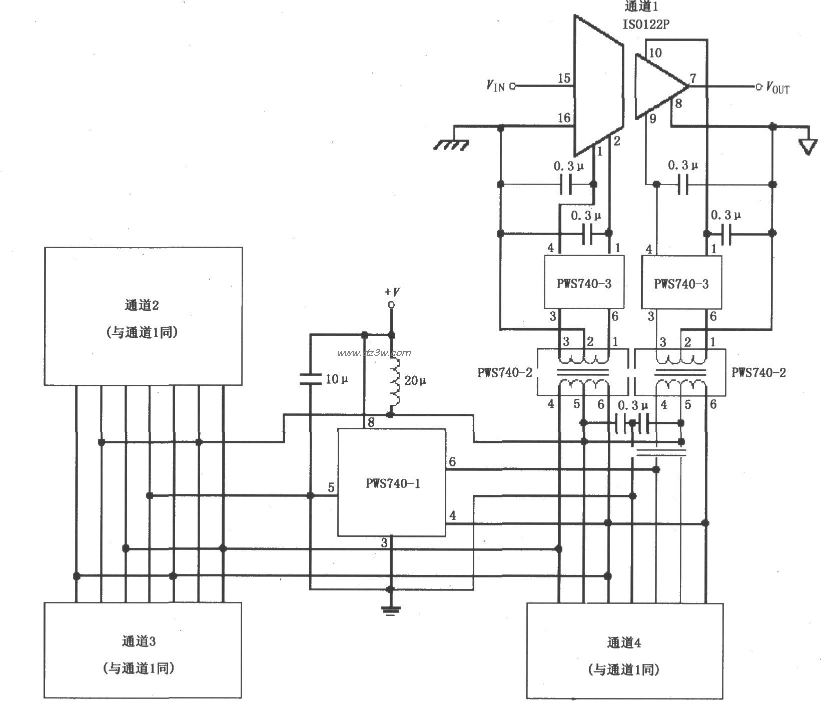 ISO122的低成本三端口、电路图
