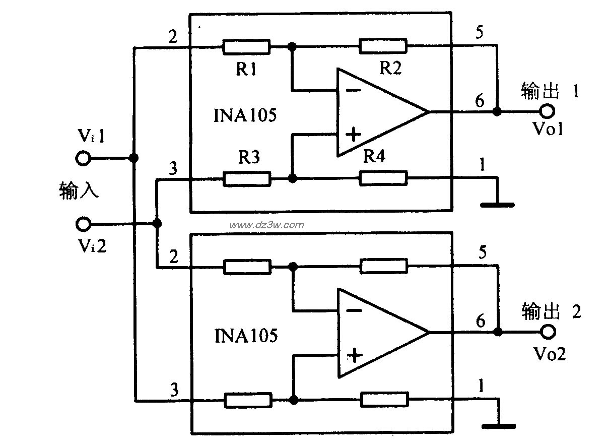 差动输入一差动输出电路电路图