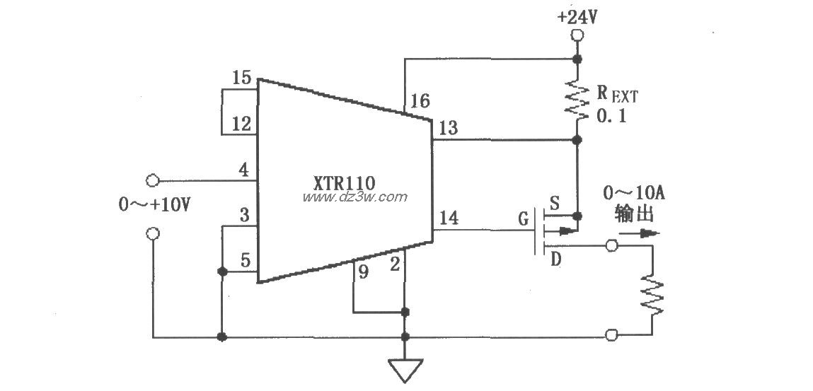 XTR110电压-电流变换器电路图