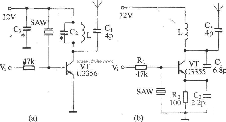 由声表面波谐振器(SAW)组电路图
