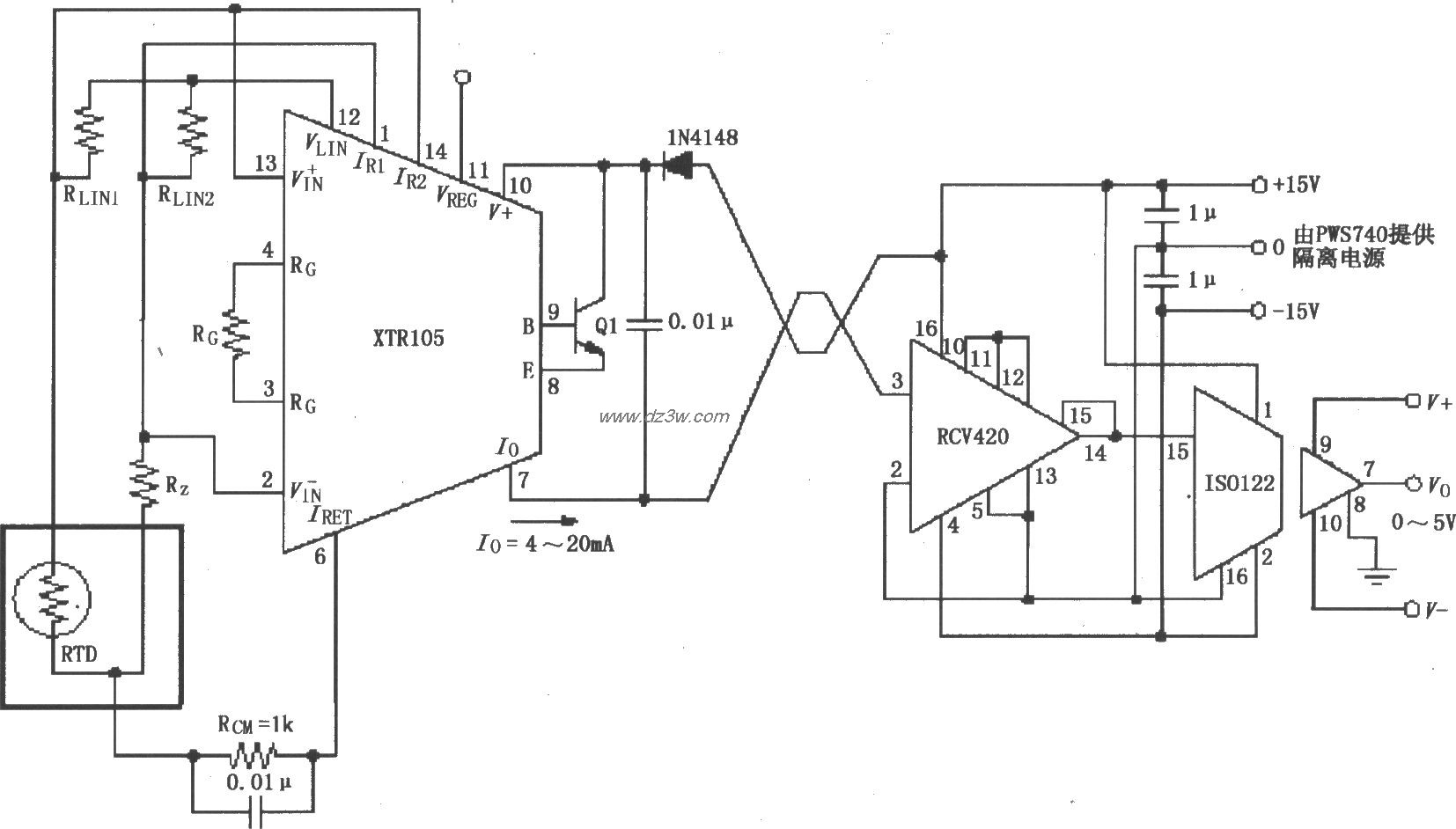 隔离式发送／接收环电路电路图