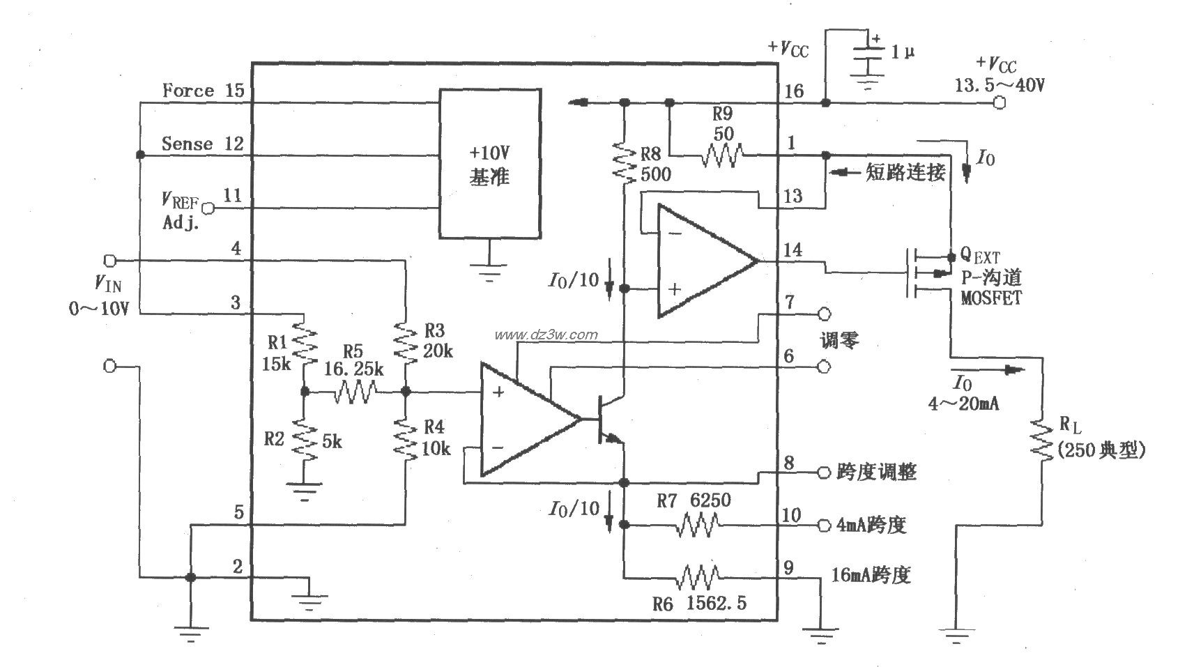 XTR110基本连接电路电路图