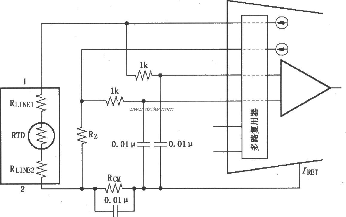 两线RTD连接电路(XTR108电路图
