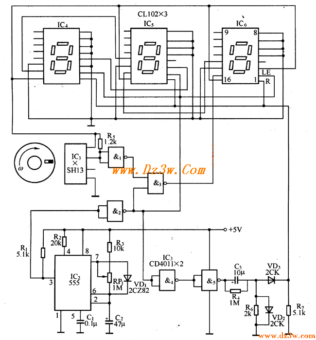 数字转数表原理及电路图电路图