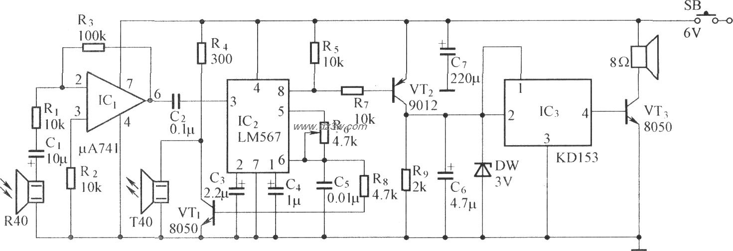 盲人探路器电路(2)电路图