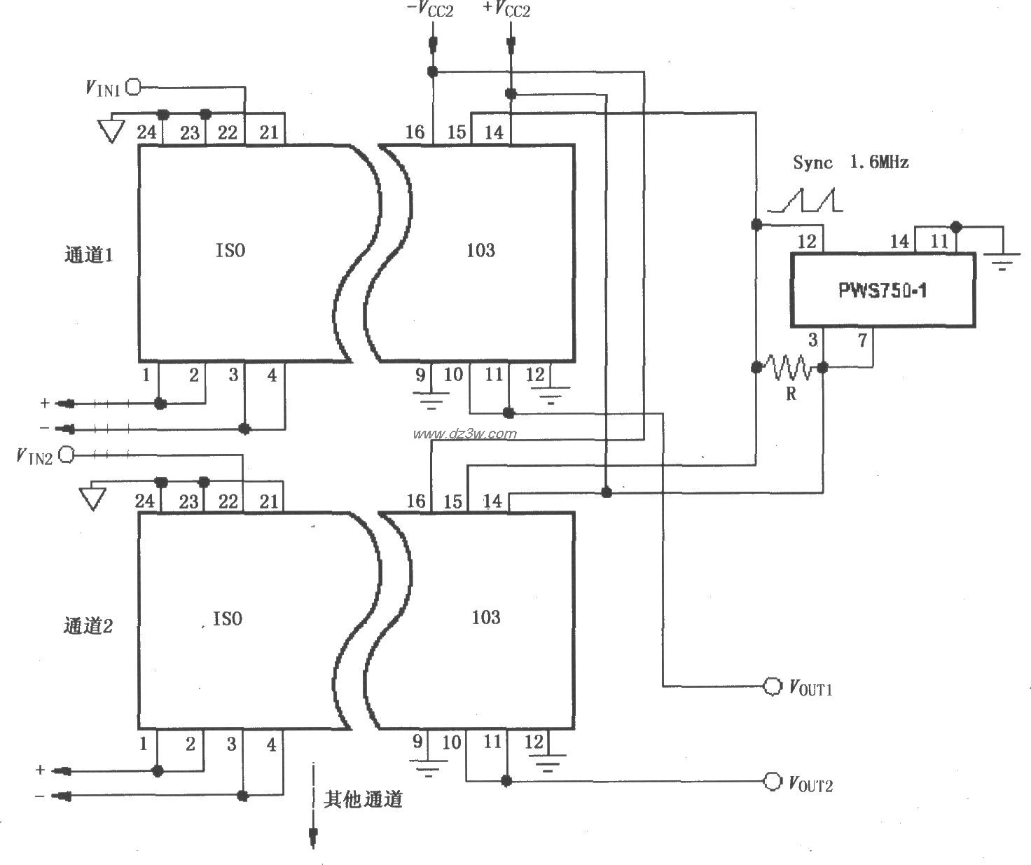 由ISO103与PWS750-1构成电路图
