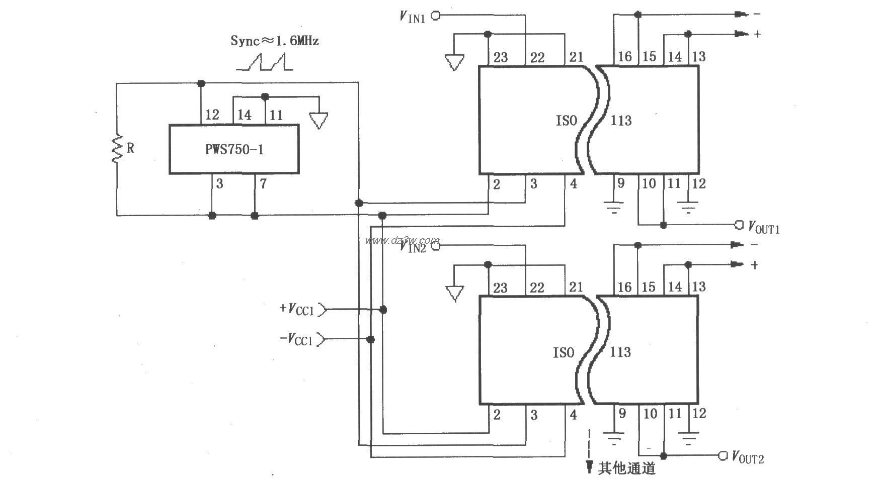 由ISO113与PWS750-1构成电路图