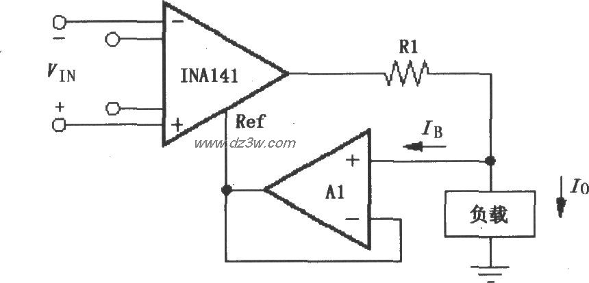 由INA141构成的差分电压电路图