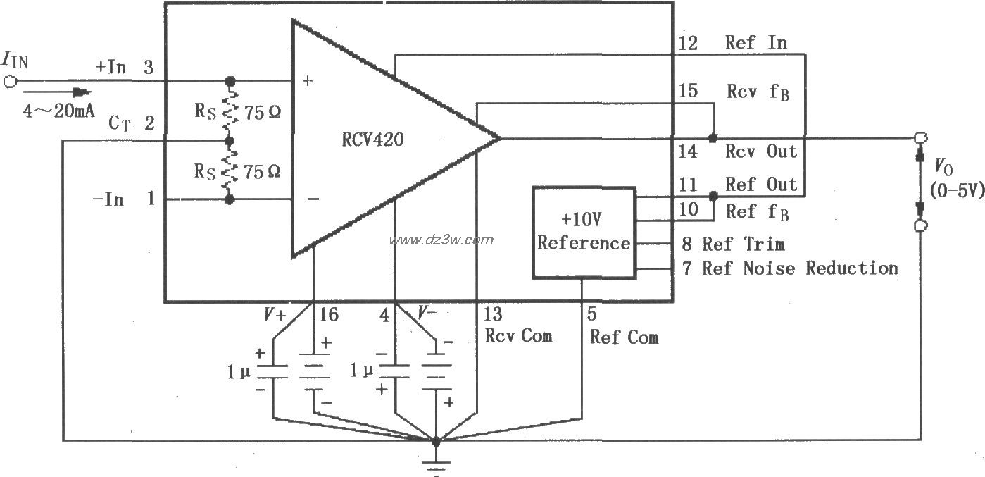 RCV420基本电源和信号连电路图