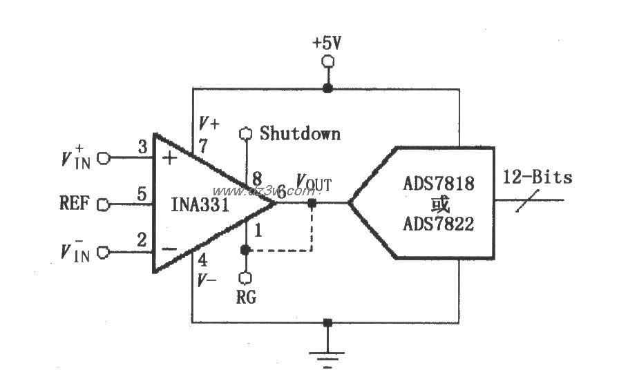 由INA331／332构成的直接电路图