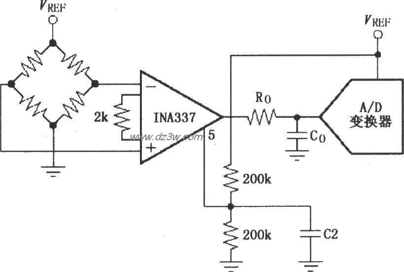 由INA337构成的输出参考电路图