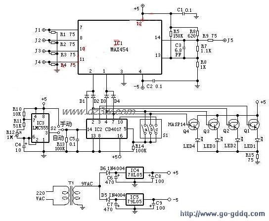 视频切换器的电路原理图电路图