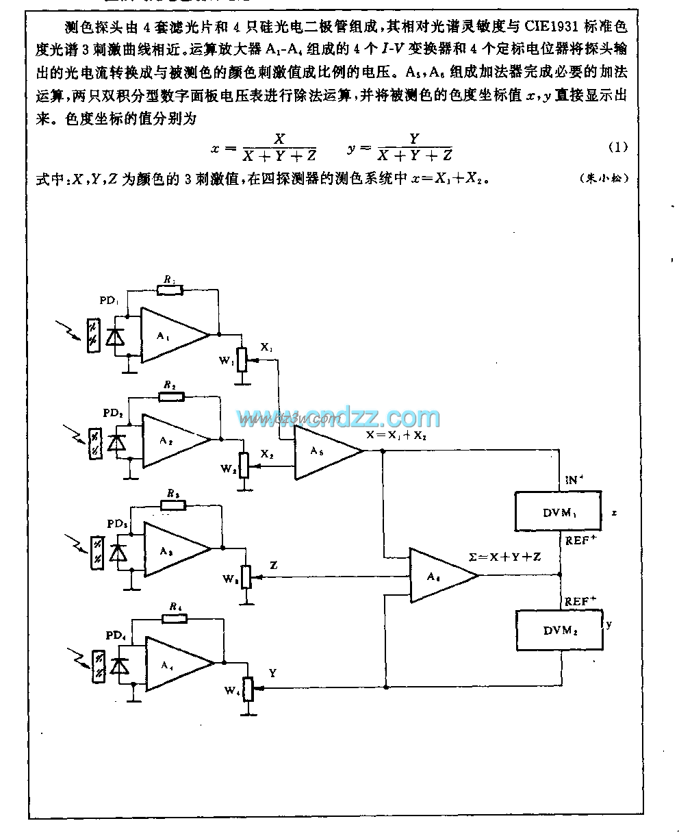 直读式光电色度计电路电路图