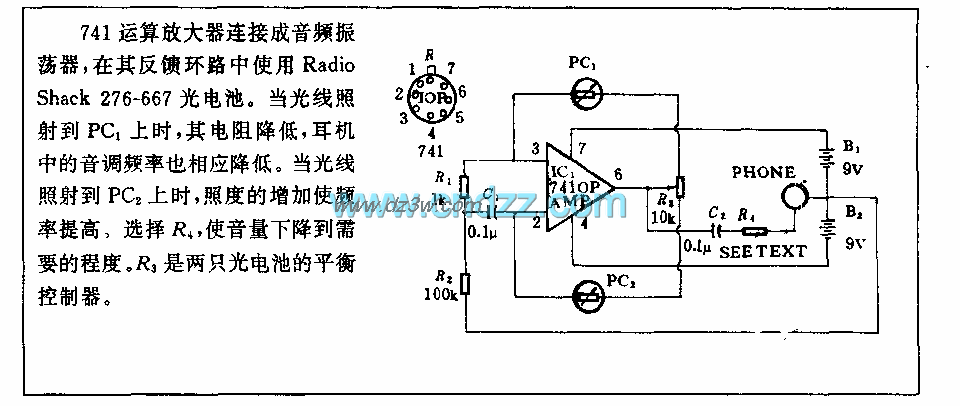 可听式光探测器电路电路图